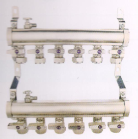 吕丰分水器管件_LF3385 FL1"G-V型定位球阀地暖分水器（间距5.0）