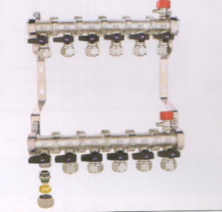 吕丰分水器管件_LF3395 MQ1"G型模块式地暖分水器（间距5.0）