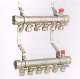 吕丰分水器管件_LF3389 FD1.2＂G型锻压地暖分水器（间距5.0）