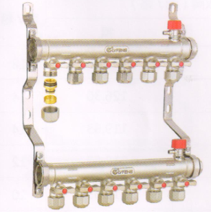 吕丰分水器管件_LF3397-33FD1＂G型锻压活接头地暖分水器（间距5.0）