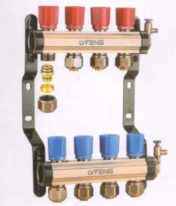 吕丰分水器管件_3402 GF1＂G型方体古铜手动温控分水器（间距5.0）